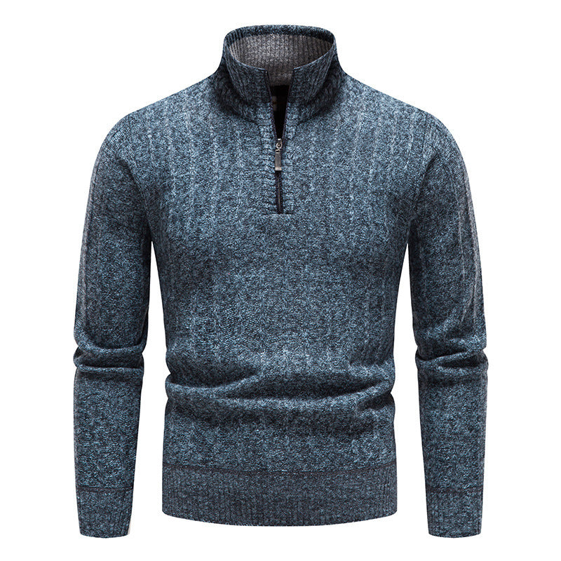 Men's fashionable knitted sweater with high collar Lisslune