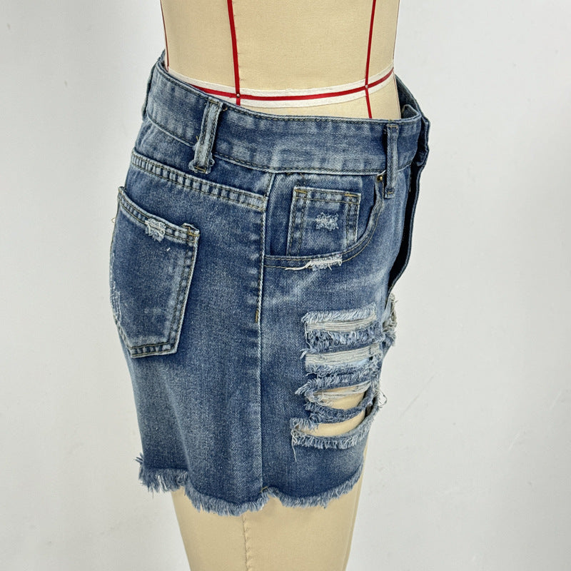 Women Destroyed Denim Shorts Lisslune