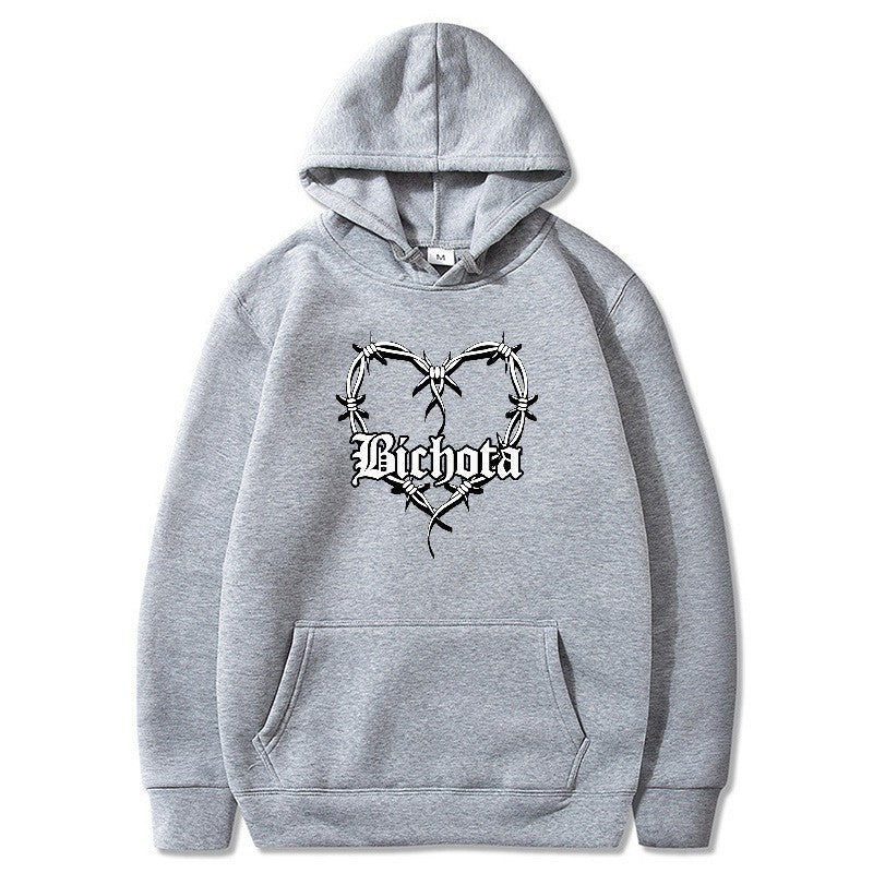 Women's hoodie with unique heart design and embroidered lettering Lisslune
