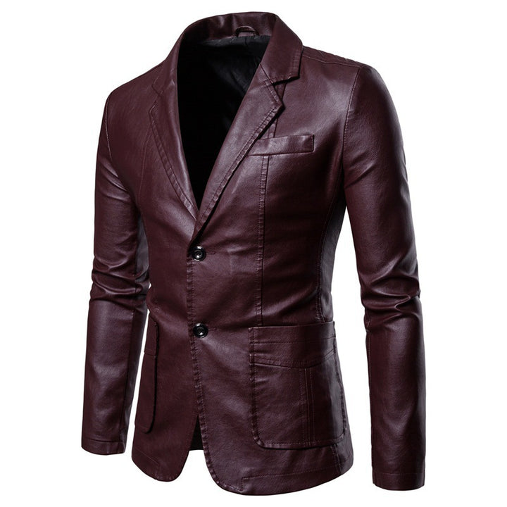 Men's elegant synthetic leather jacket with modern cut Lisslune