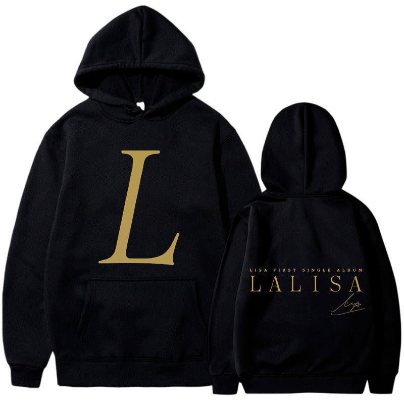 Women's hoodie with stylish initials print and generous kangaroo pocket Lisslune