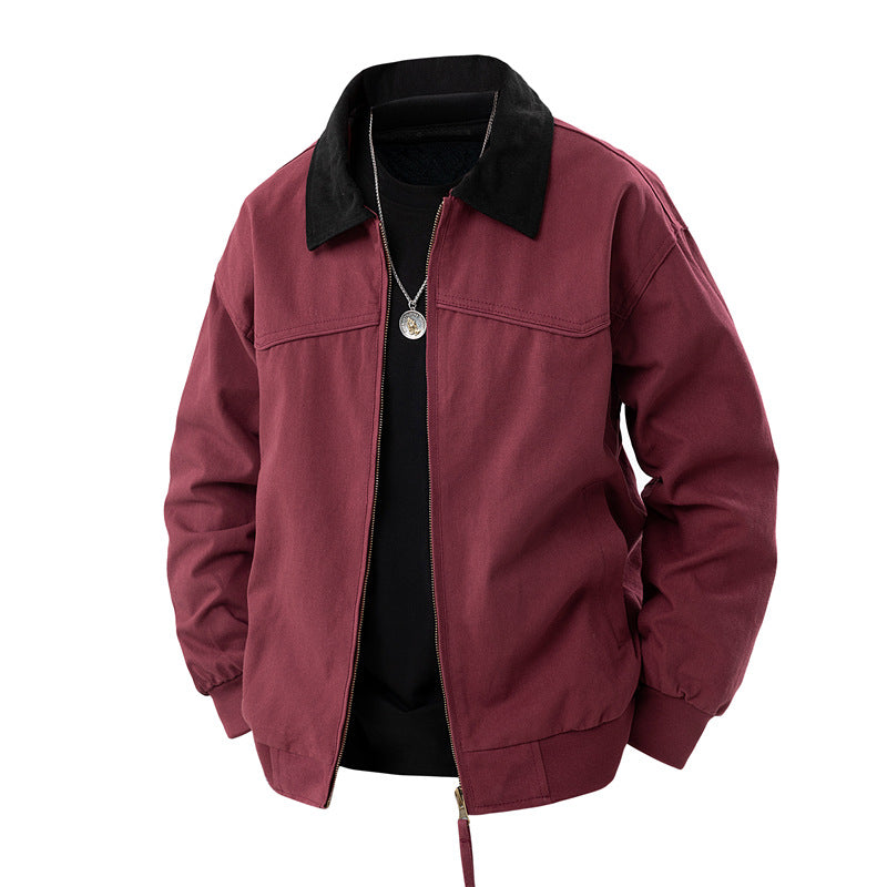 Men's lightweight utility jacket with stand-up collar and practical pockets Lisslune