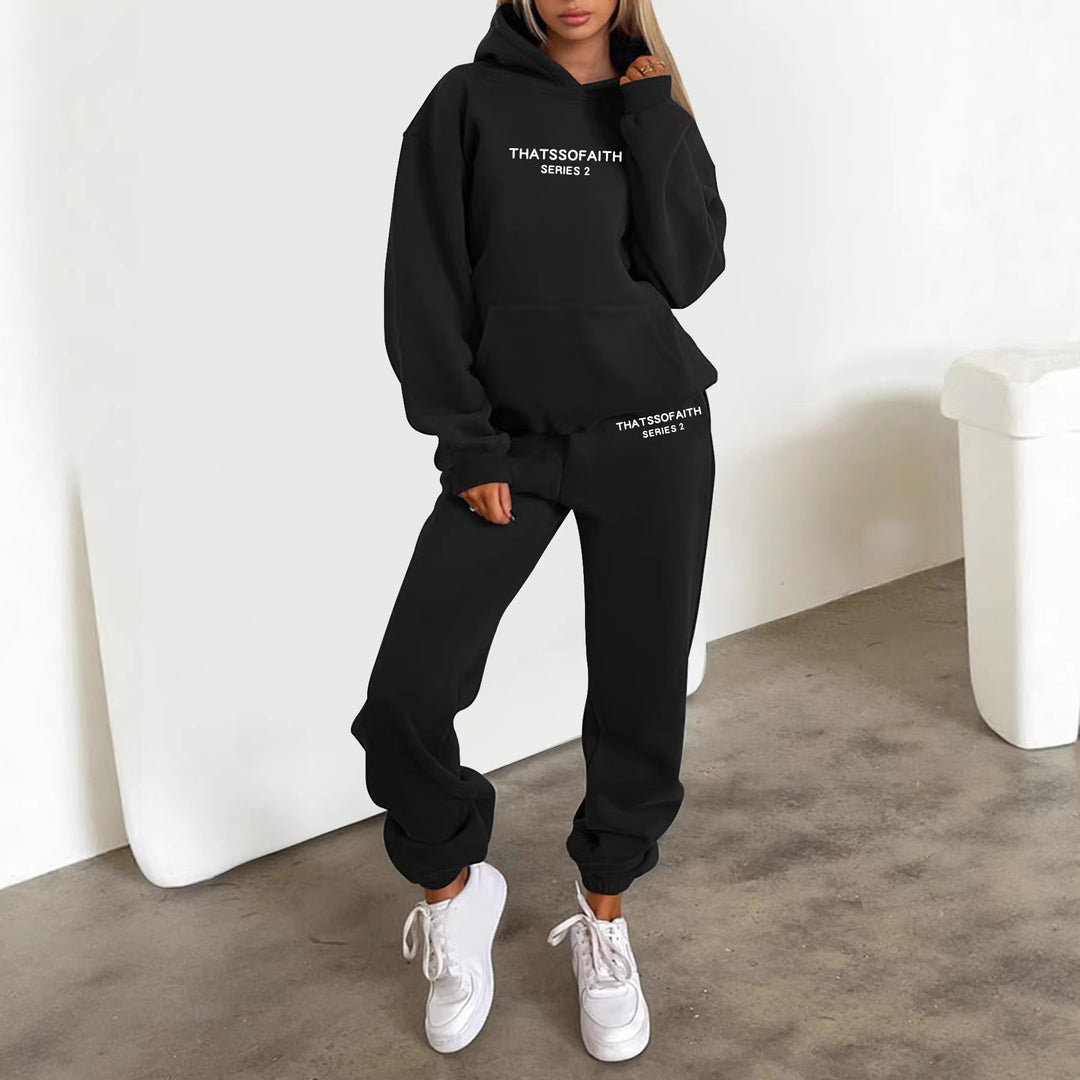 Women's jogging suit with comfortable hood and elastic cuffs Lisslune