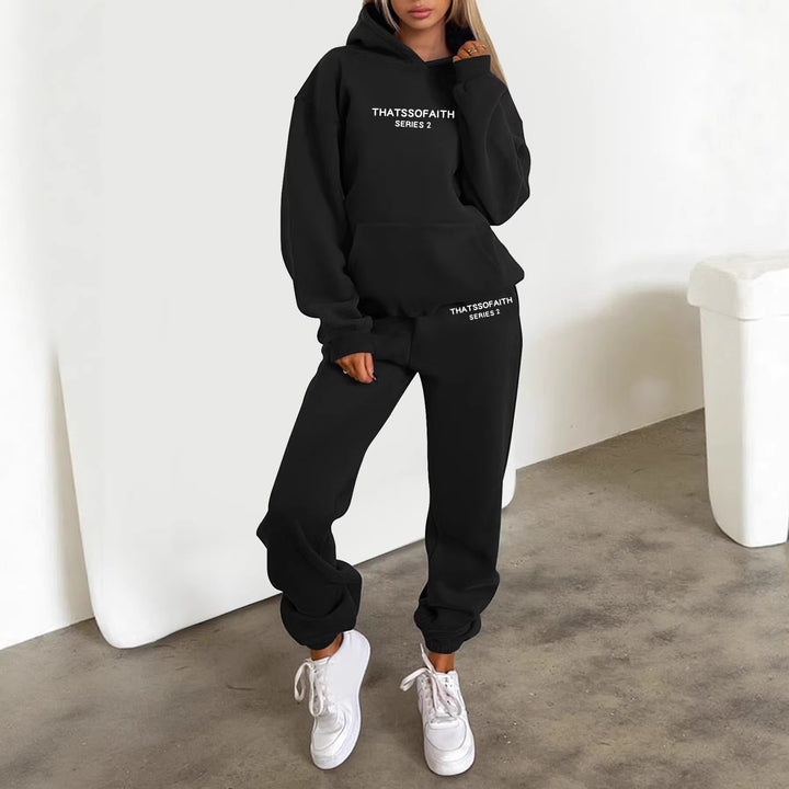 Women's jogging suit with comfortable hood and elastic cuffs Lisslune