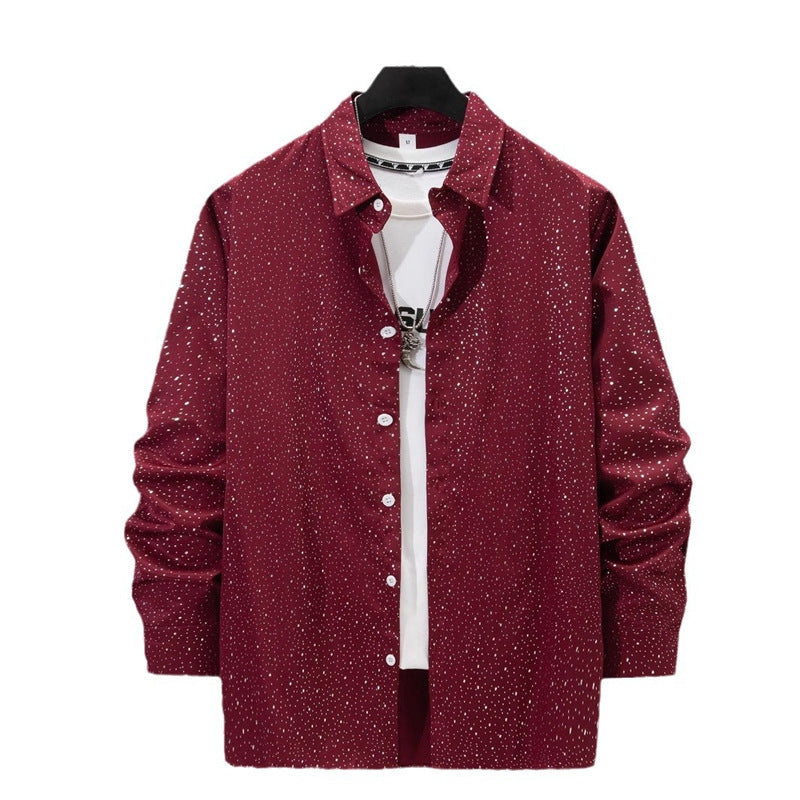 Men's casual cotton shirt with modern dot pattern Lisslune
