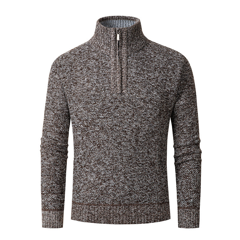 Men's knit sweater with high collar and zipper Lisslune