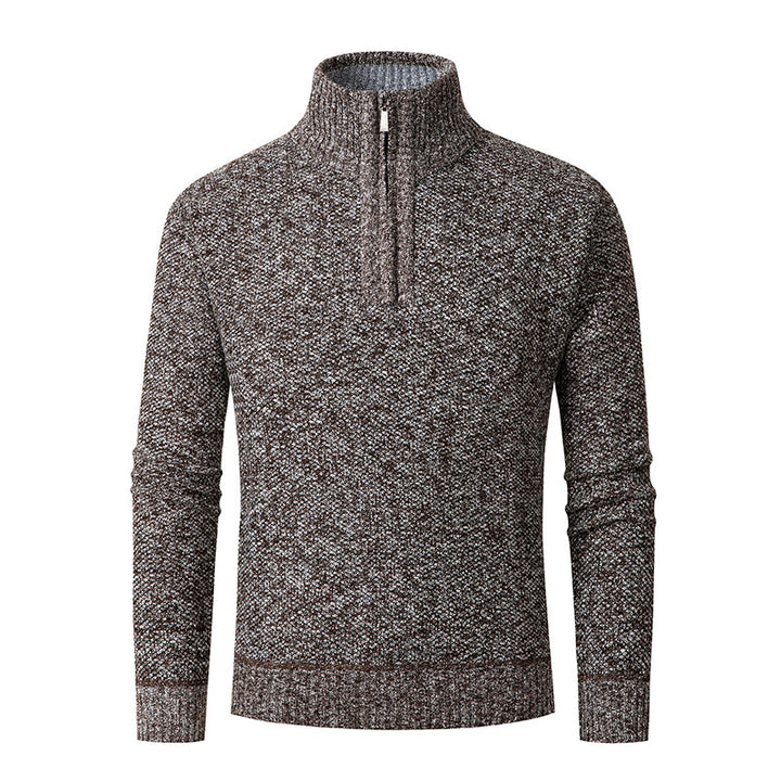 Men's knit sweater with high collar and zipper Lisslune