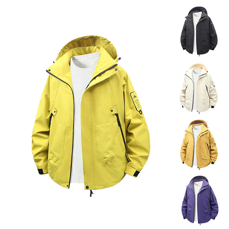 Men's functional and water-repellent outdoor jacket with adjustable hood collar Lisslune