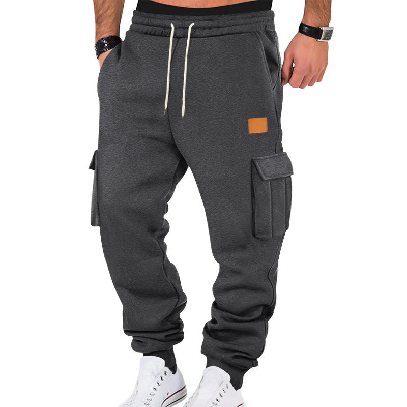 Men's Cargo Jogging Pants with Practical Pockets and Elastic Waistband Lisslune