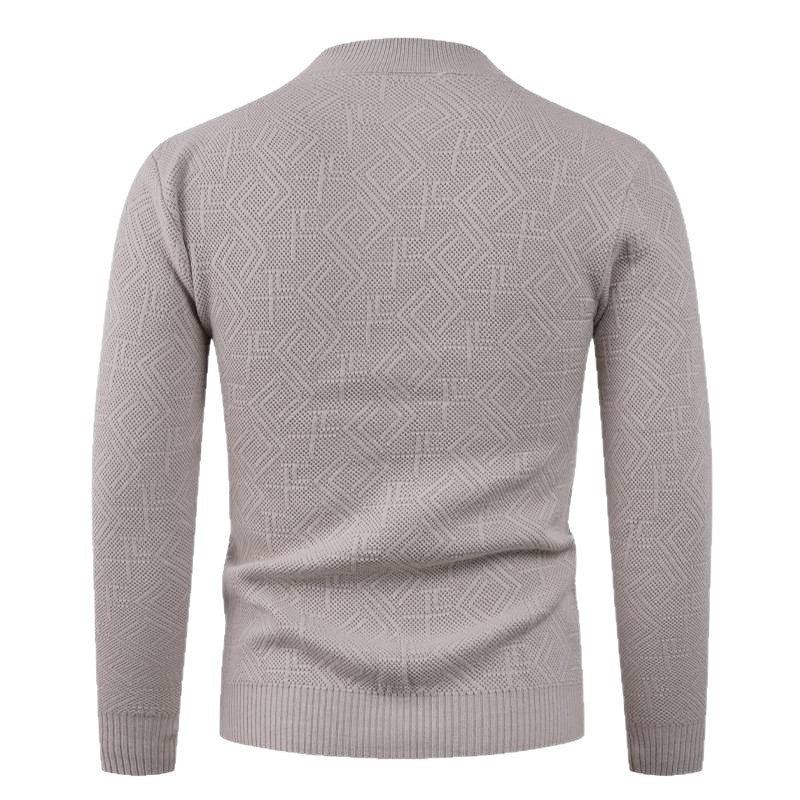 Men's Textured Crew Neck Sweater Lisslune