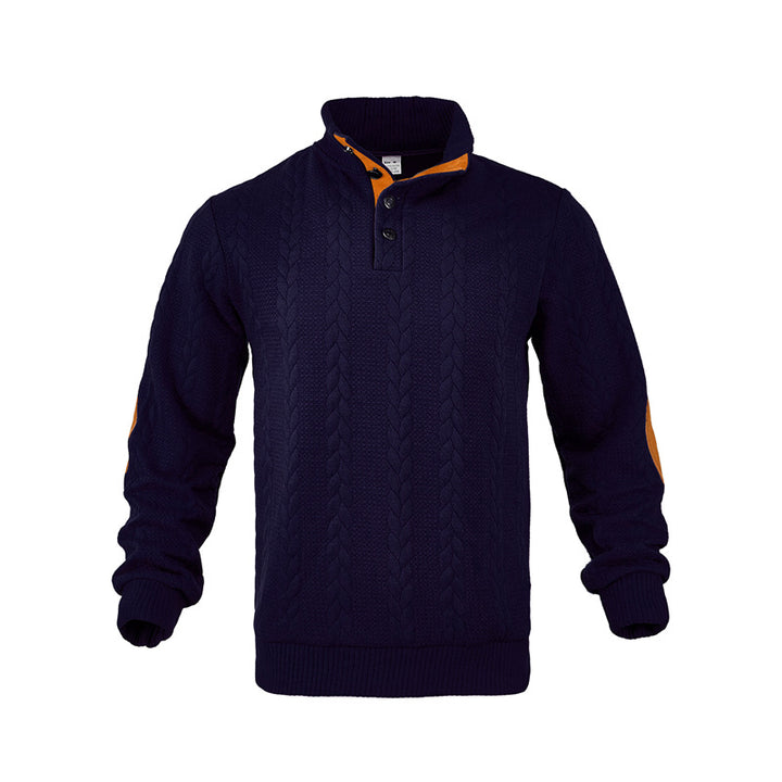 Men's structured sweater with fashionable stand-up collar Lisslune