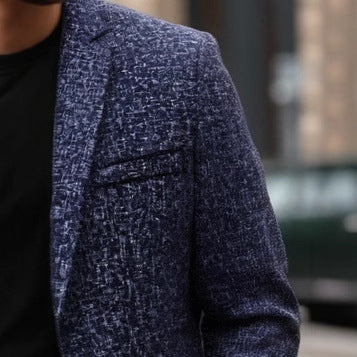 Men's elegant textured blazer with modern fabric and stylish details Lisslune