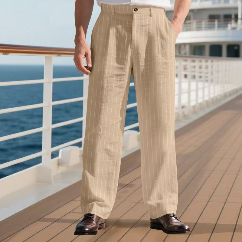 Men's elegant suit trousers with fine stripes Lisslune