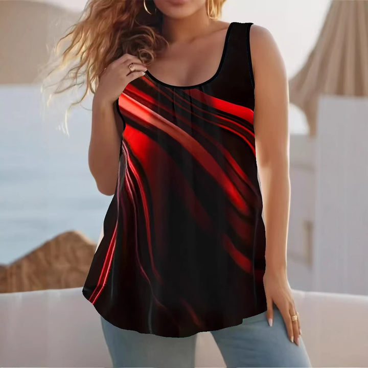 Damen Elegantes ärmelloses Oberteil mit modernem Wellendesign Lisslune