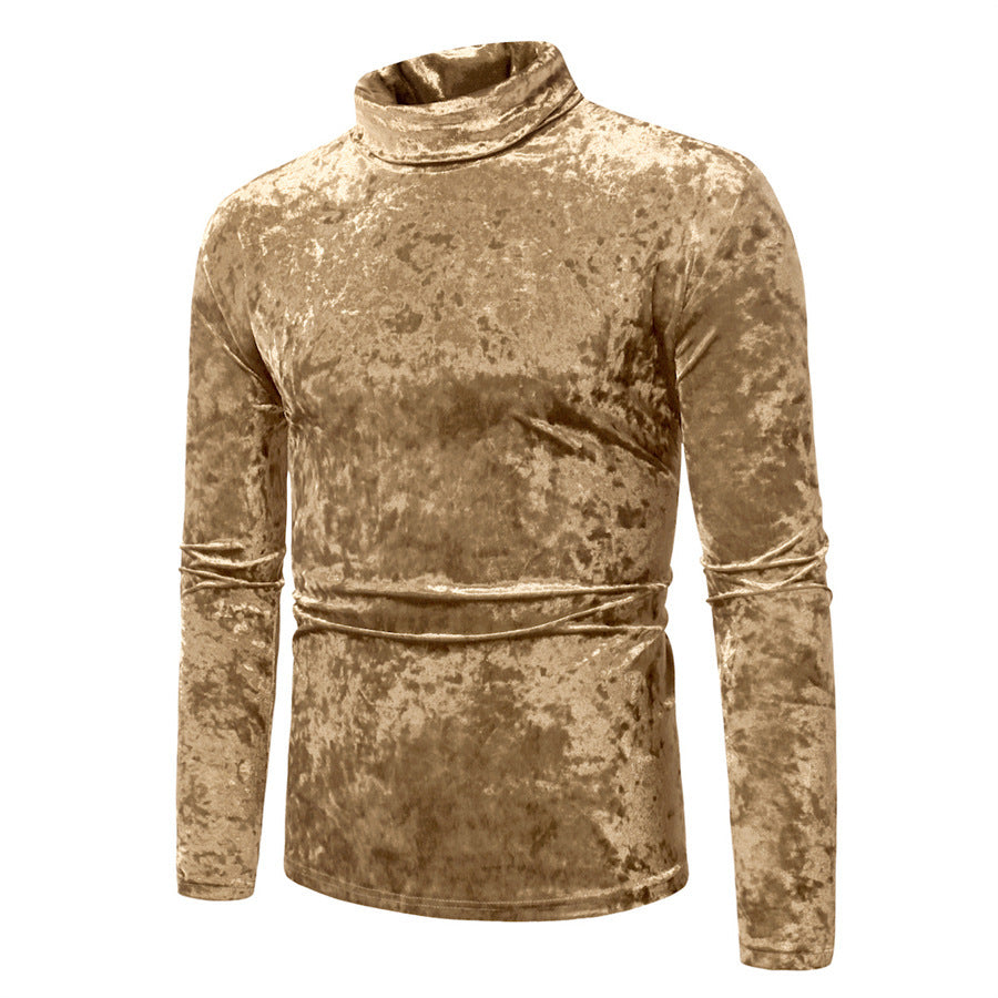 Men's Velvet Turtleneck Sweater with Elegant Design Lisslune