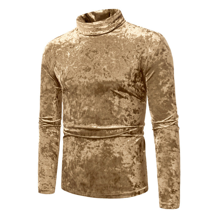 Men's Velvet Turtleneck Sweater with Elegant Design Lisslune