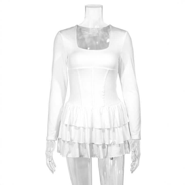 Damen Raffiniertes Wickelkleid mit Rüschendetails und tiefem Ausschnitt Lisslune