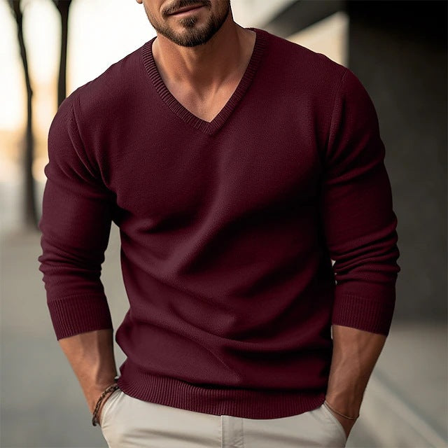 Men's elegant V-neck sweater made of high-quality cotton Lisslune