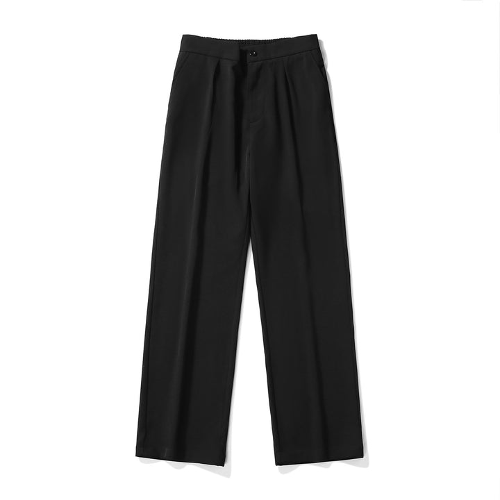 Men's Elegant Wide Pants with Elastic Waist and Side Pockets Lisslune