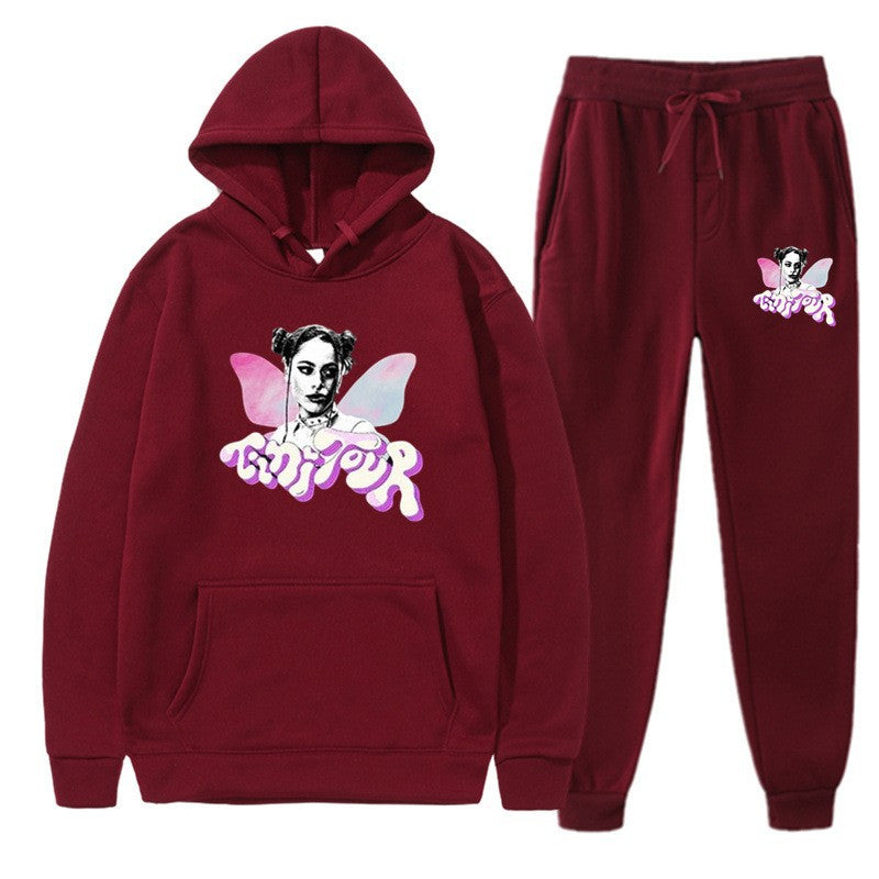 Women's sweatshirt and jogging pants set with creative graphic design Lisslune