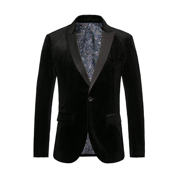 Men's elegant velvet blazer with luxurious details Lisslune