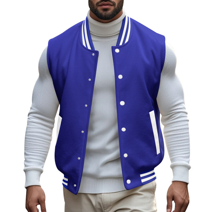 Men's baseball jacket in sporty style with practical pockets and contrasting inserts Lisslune