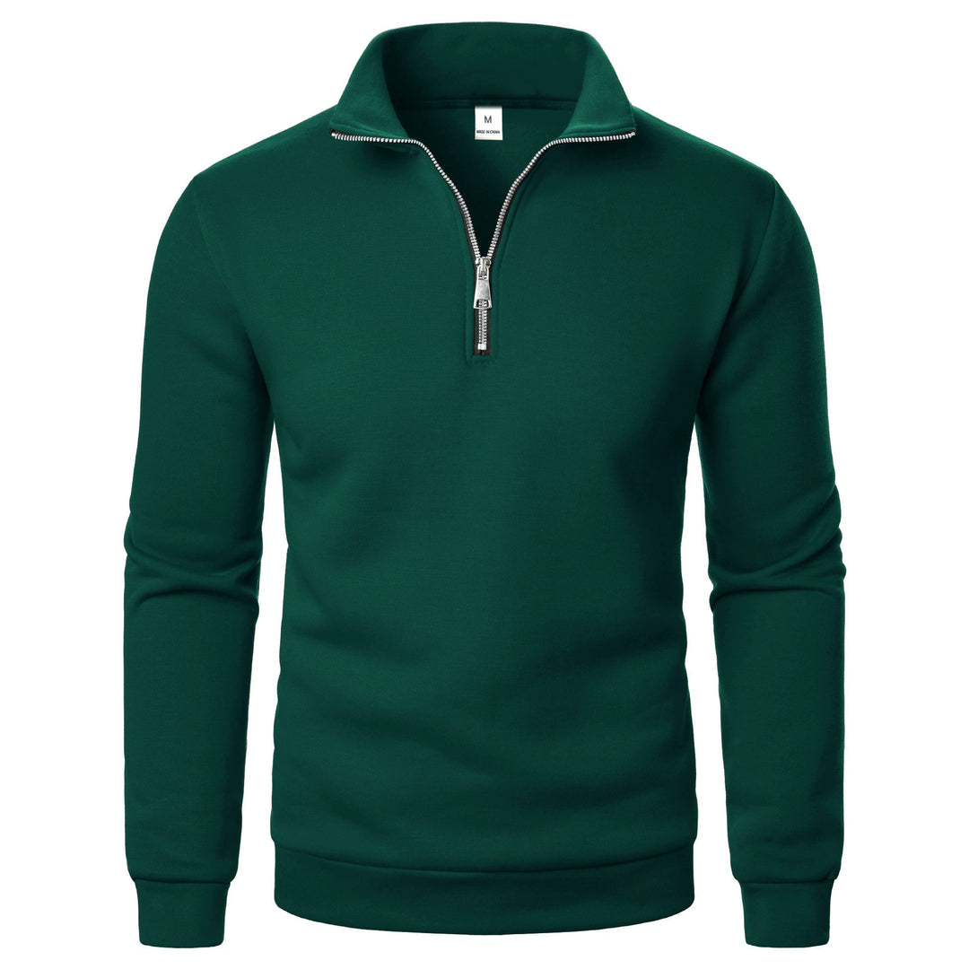 Men's fleece pullover with practical stand-up collar and zipper Lisslune