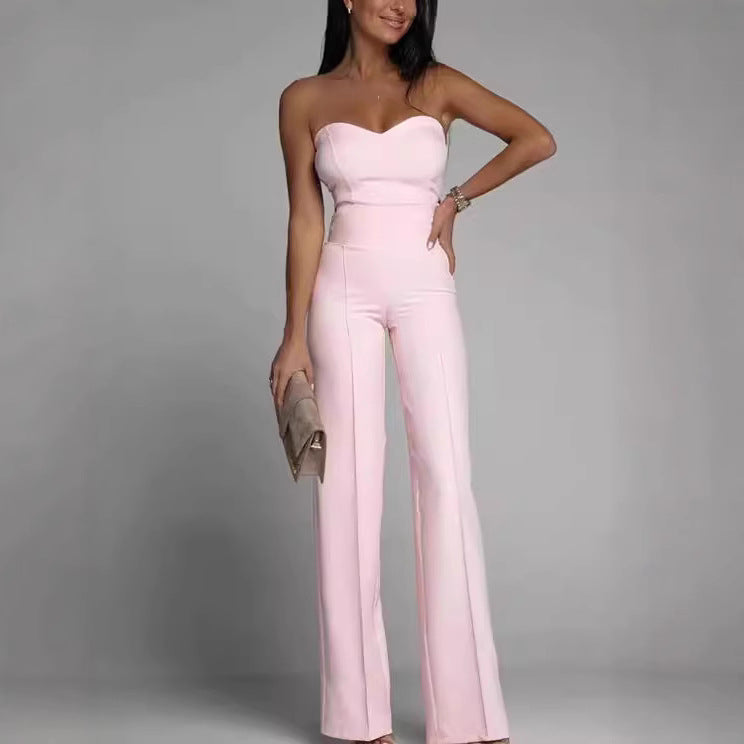 Ladies elegant jumpsuit with off-shoulder design and wide leg Lisslune