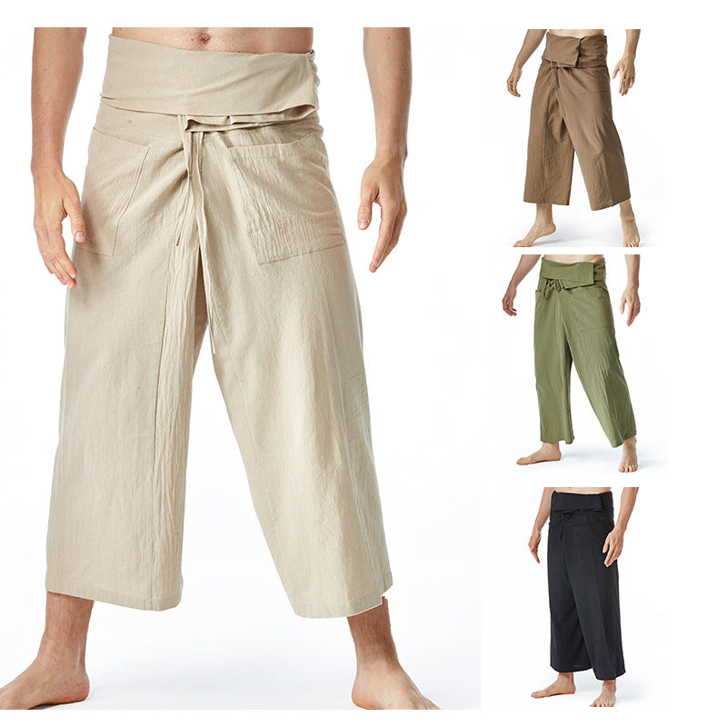 Men's casual pleated trousers with practical side pockets Lisslune