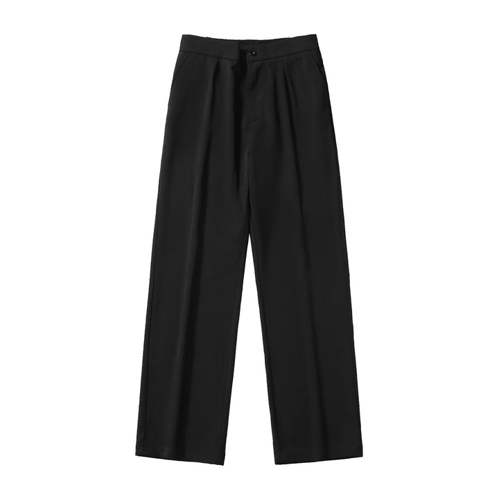 Men's Elegant Wide Pants with Elastic Waist and Side Pockets Lisslune