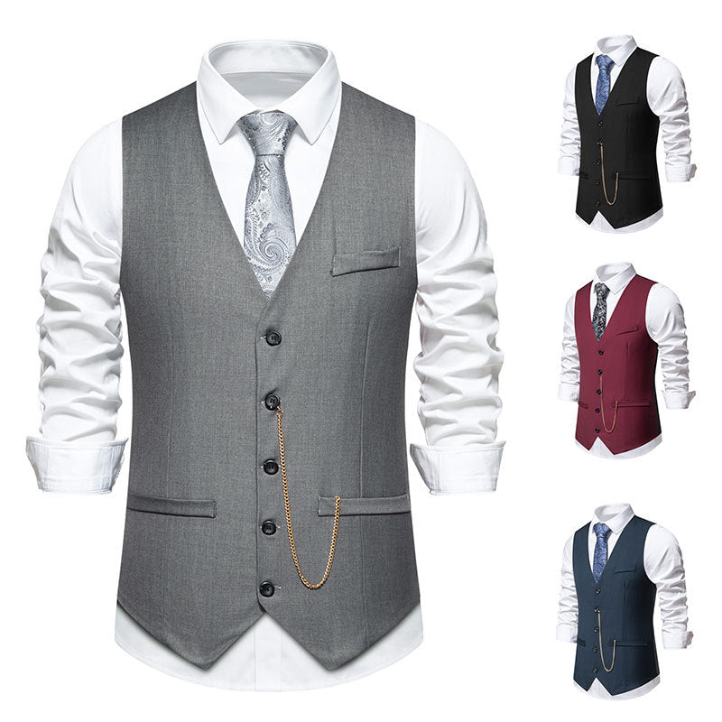 Men's elegant suit vest with classic cut and fine details Lisslune