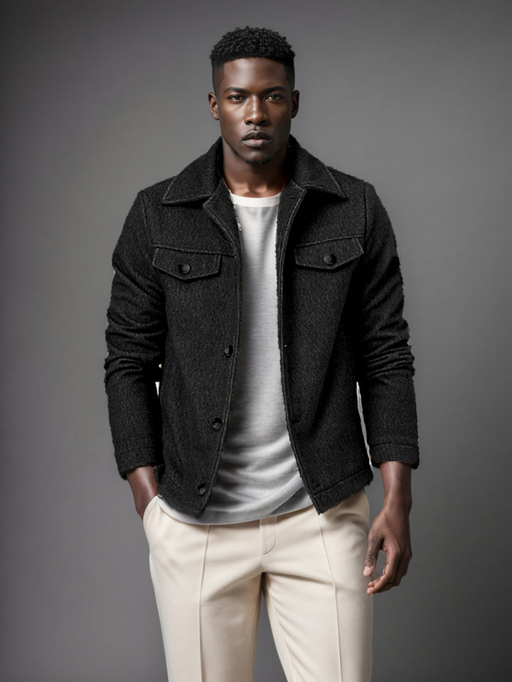 Men's casual fleece jacket with textured inner lining Lisslune
