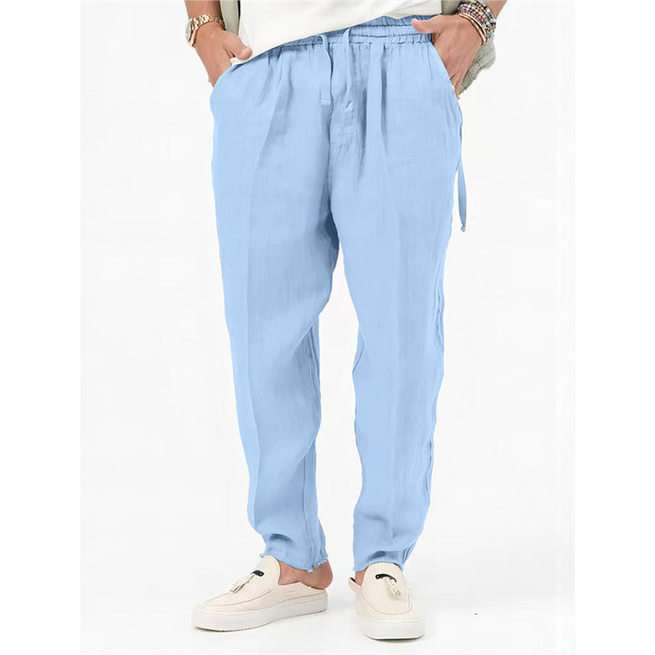 Men's airy summer pants with elastic waistband and side pockets Lisslune