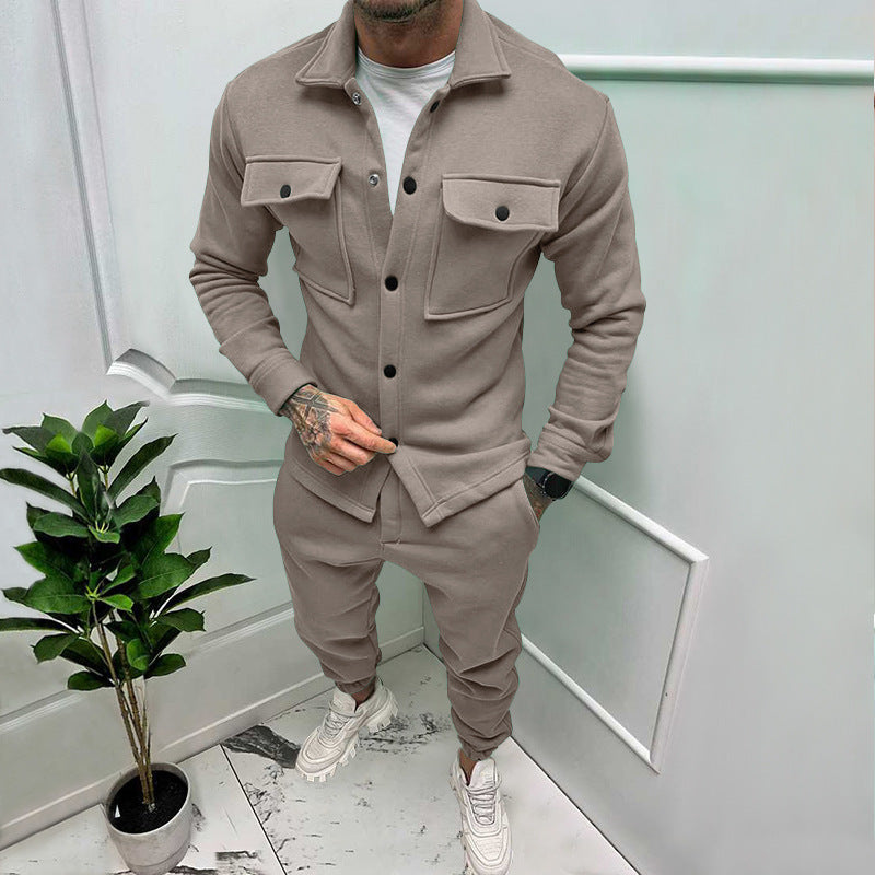 Men's leisure set made of high-quality jersey with a comfortable cut and practical pockets Lisslune