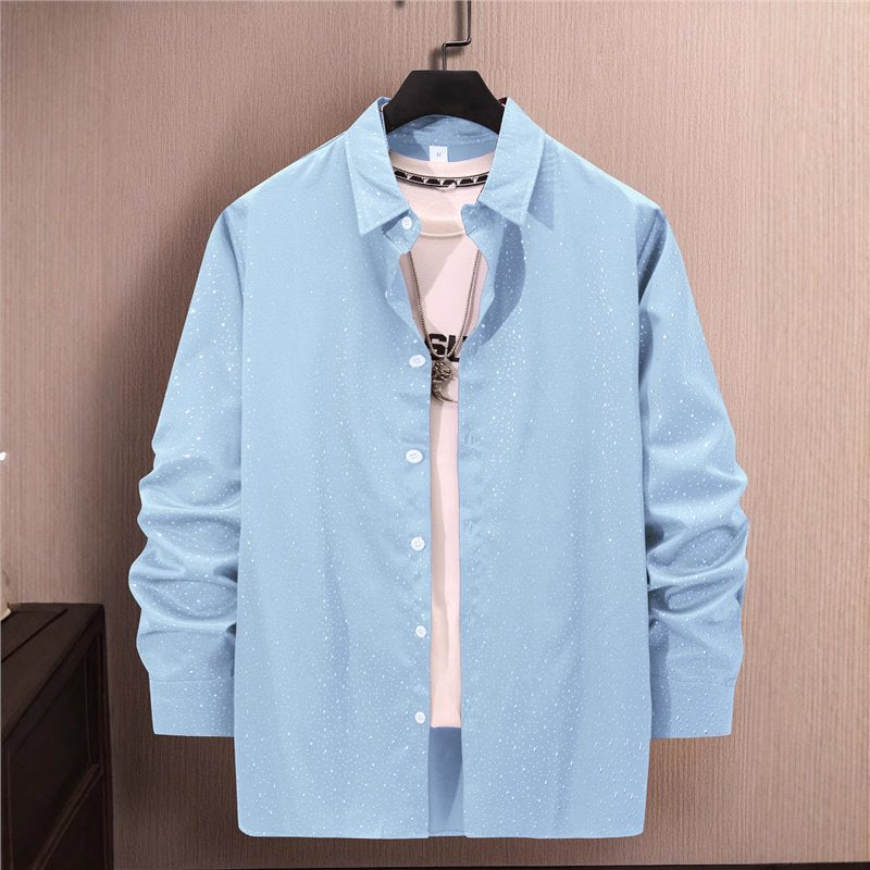 Men's casual cotton shirt with modern dot pattern Lisslune