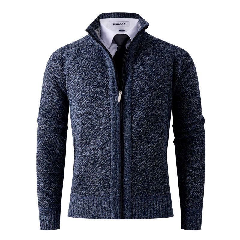 Men's stylish cardigan with high collar and practical pockets Lisslune