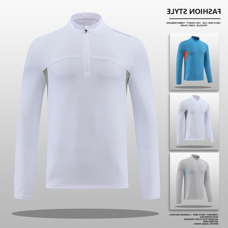 Men's functional thermal shirt with stand-up collar and zipper Lisslune