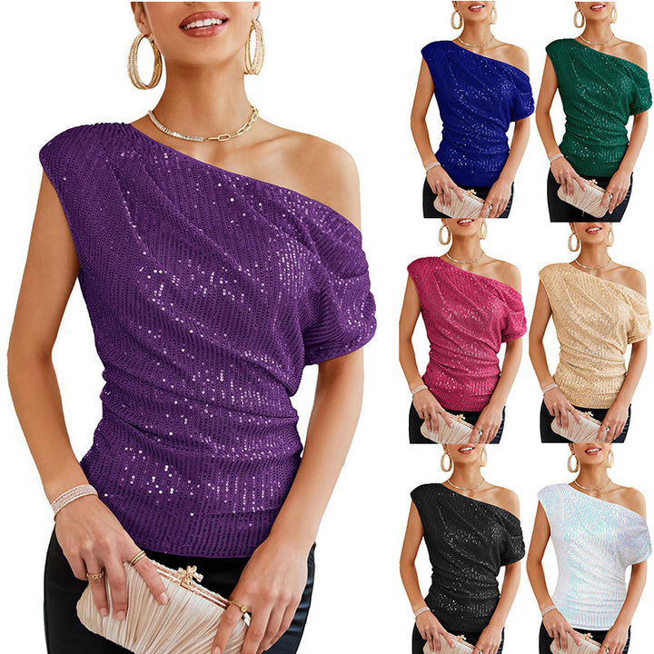 Women's Off-Shoulder Glamour Shirt Lisslune