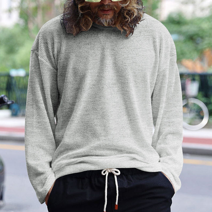Men's Casual Long Sleeve Textured Shirt with Side Slits Lisslune