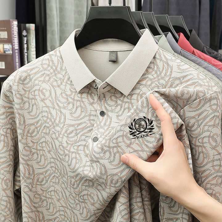 Men's polo shirt with modern textured design Lisslune