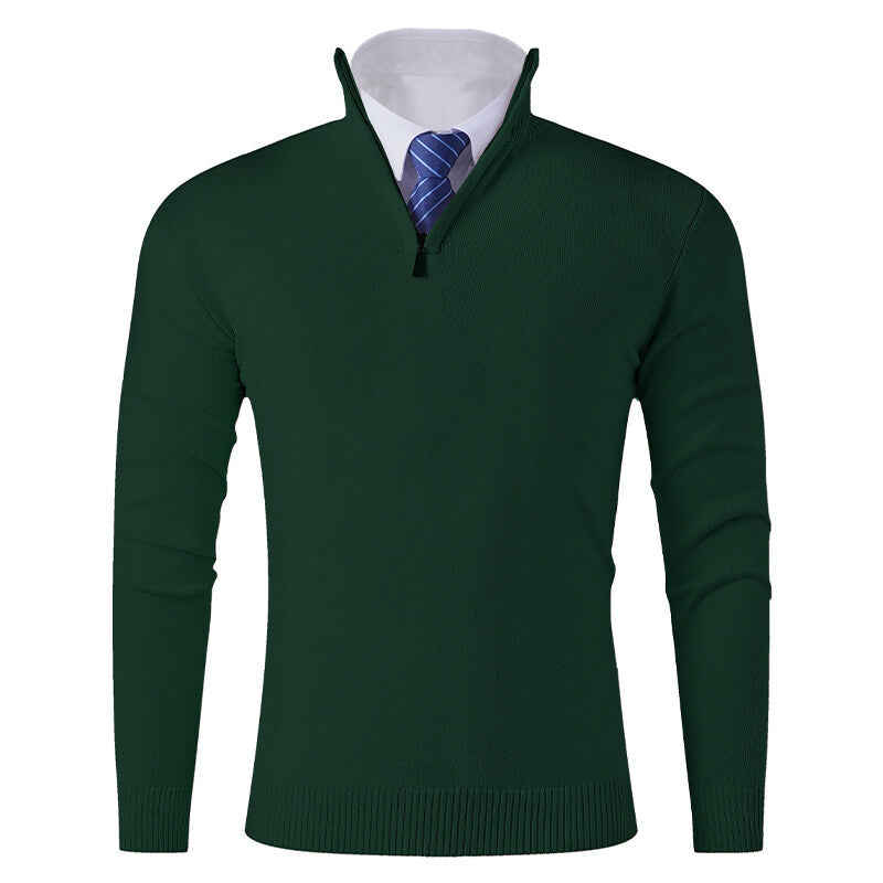 Men's knitted sweater with modern zipper and elastic hem Lisslune