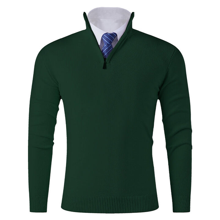 Men's knitted sweater with modern zipper and elastic hem Lisslune