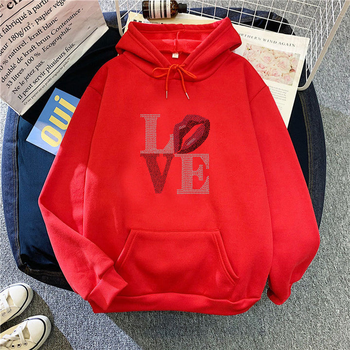 Women's hoodie with creative lip design Lisslune
