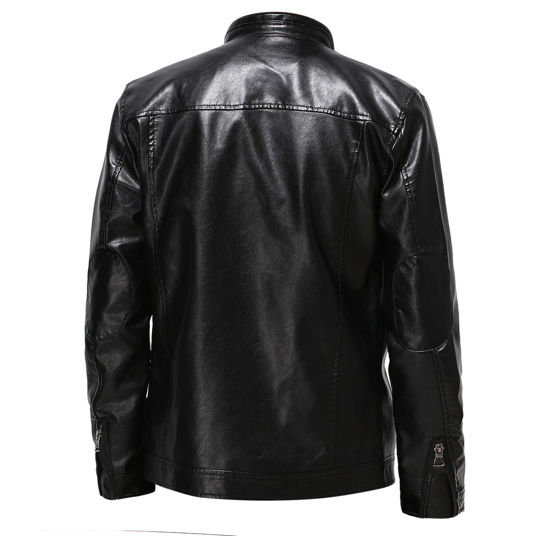 Men's stylish synthetic leather motorcycle jacket in biker style Lisslune