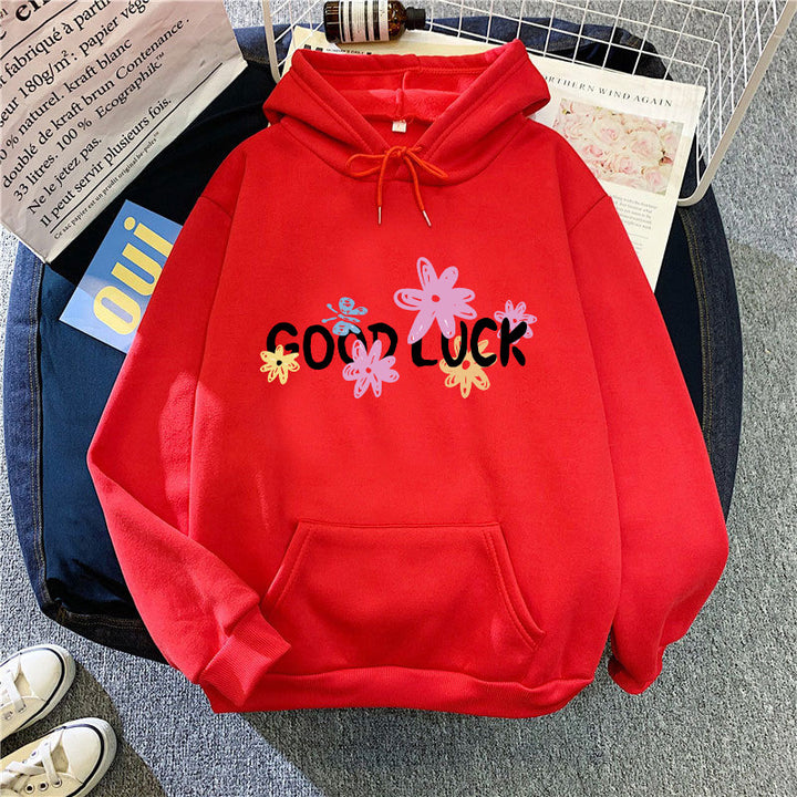 Women's hoodie with cheerful design and printed lettering Lisslune