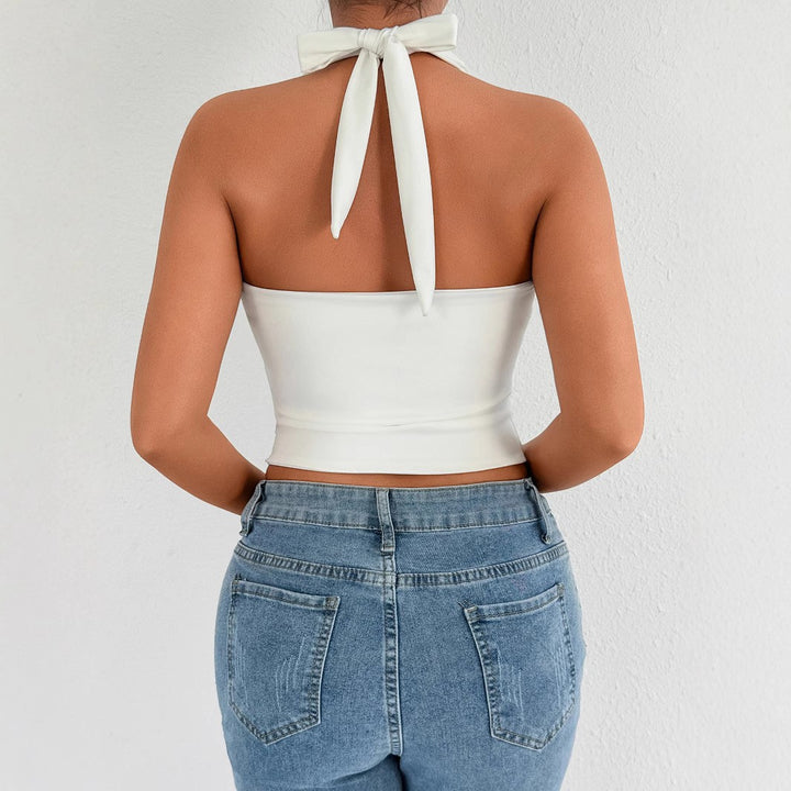 Damen Halterneck Top mit Reißverschluss Lisslune