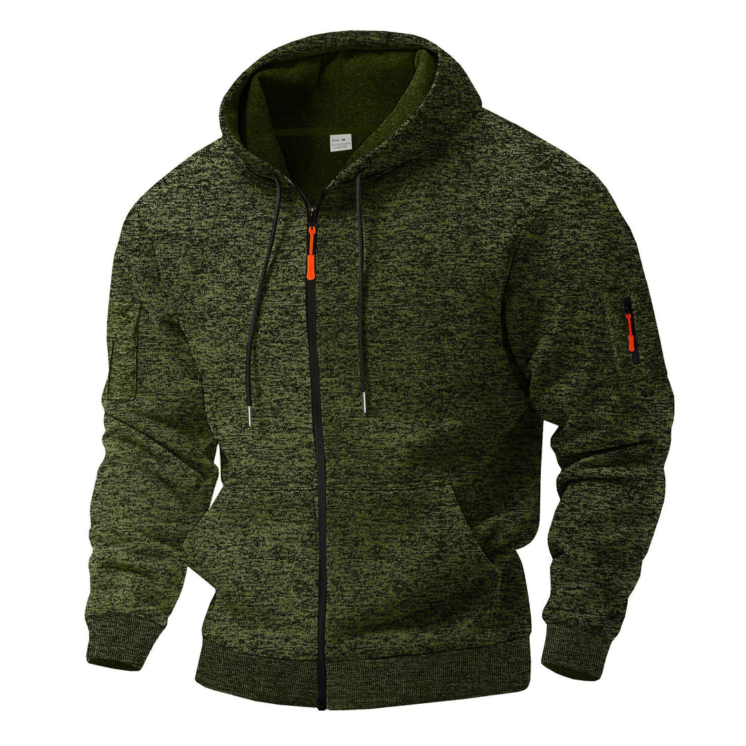 Men's sporty hooded jacket with innovative material blend and practical zip pockets Lisslune