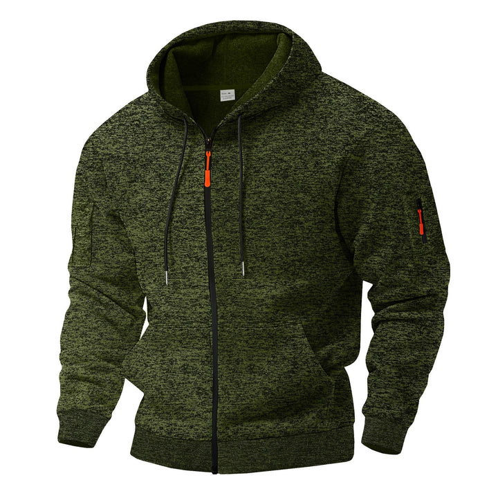 Men's sporty hooded jacket with innovative material blend and practical zip pockets Lisslune