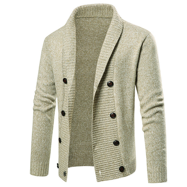 Men's cardigan with modern shawl collar and decorative buttons Lisslune