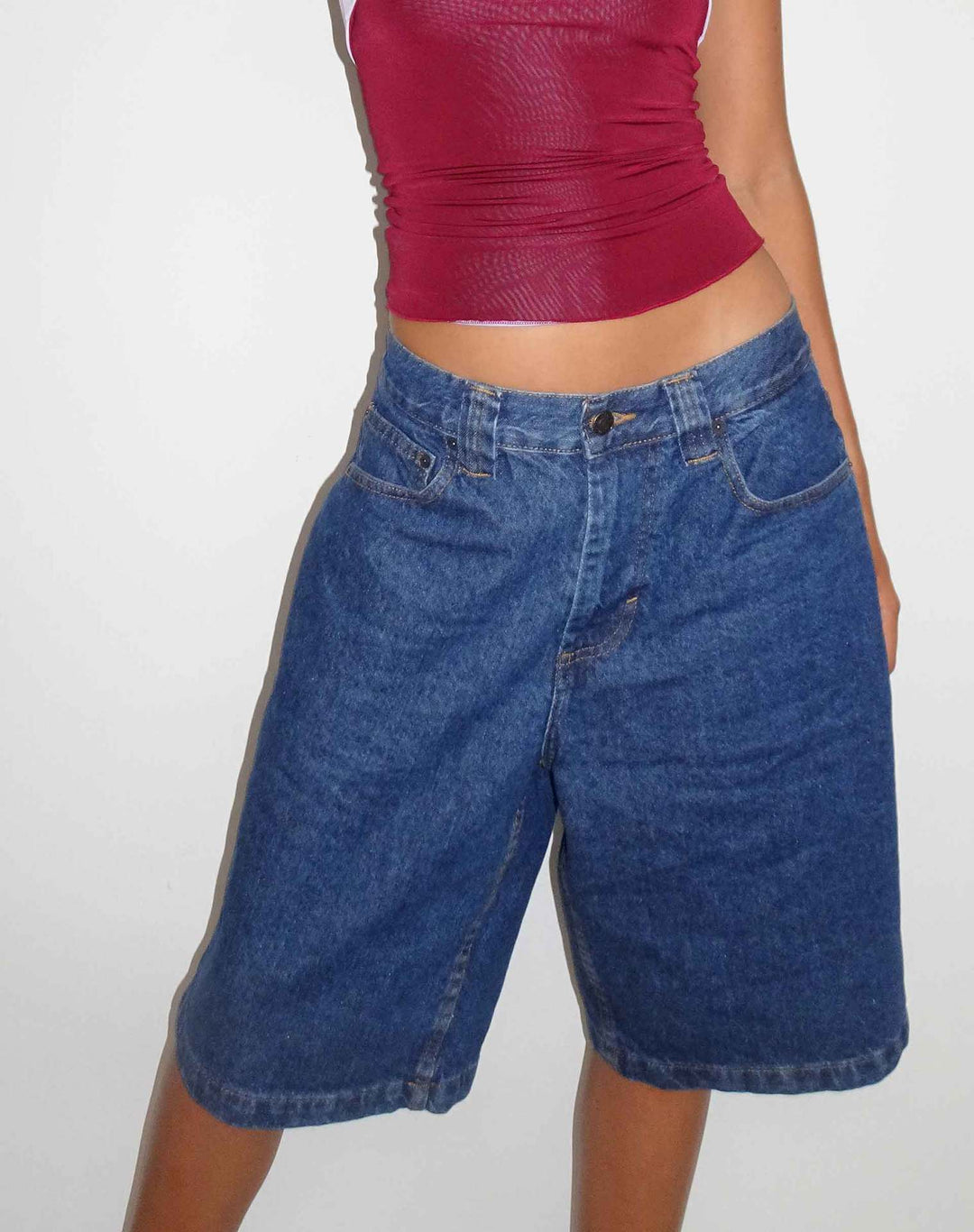 Women's casual denim shorts with a wide cut and high side pockets Lisslune